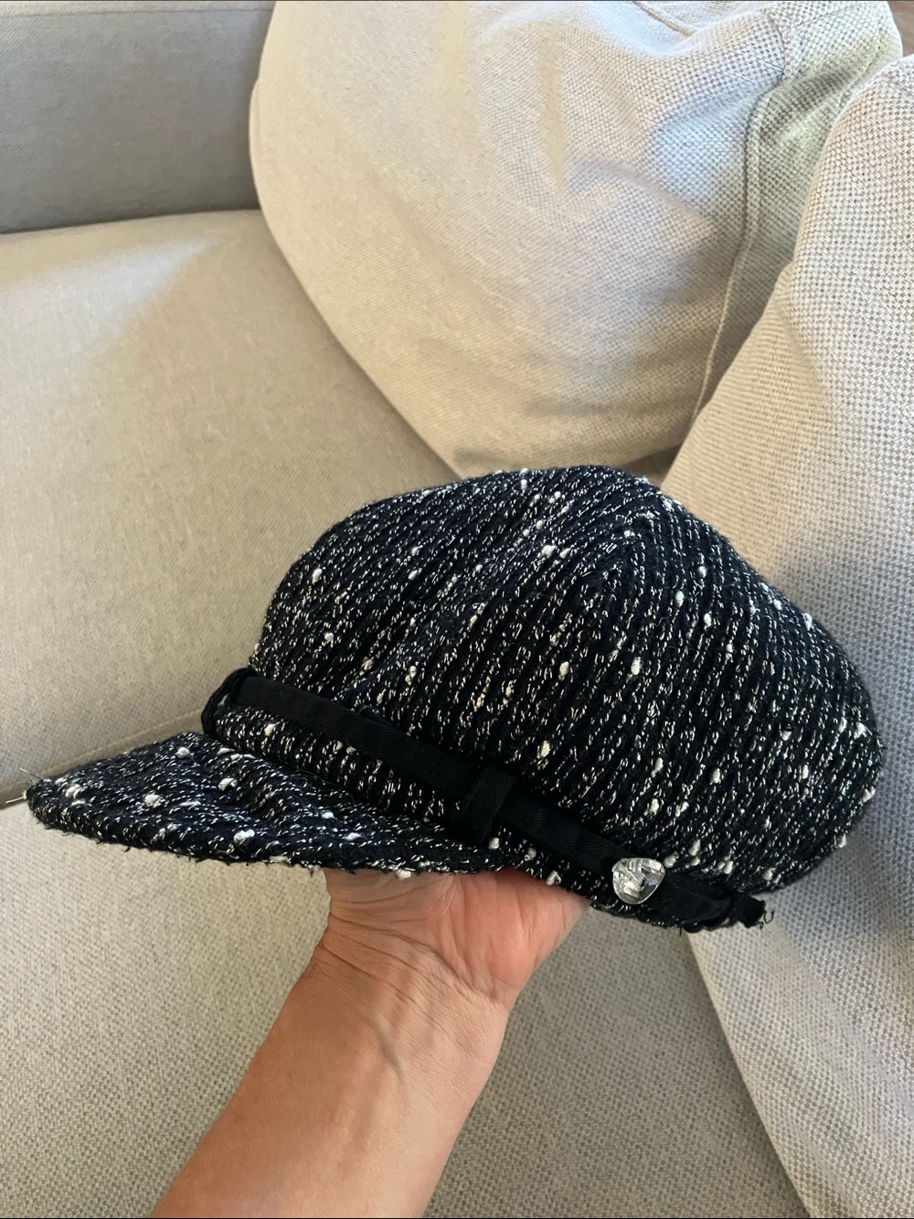 Y2k Candie’s Black & White Tweed women’s Juniors Cap